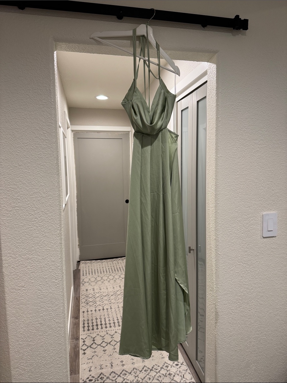 Hello Molly Olive Green Cowl Neck Maxi Dress
